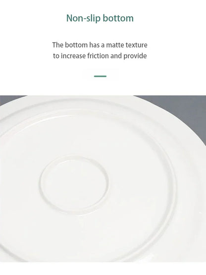 Europeanc Style Ceramic Dining Plate Elegant Lemon Pattern Dinner Steak Plate Coffee Cup Set Western Cuisine Dessert Plate.