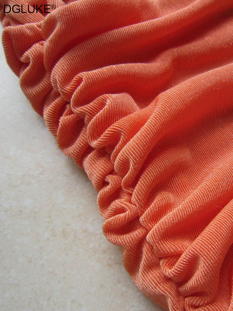 White Tank Top For Women Ruched One Shoulder Crop Top Female Elegant Summer Tops Holiday Beach Cami Top Y2K 2000s.