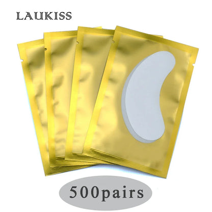 50/500/1000pcs Hydrogel Patches for Eyelashes Building Eyelash Extension Under Eye Pads Lash Stickers Tools Wholesale LAUKISS