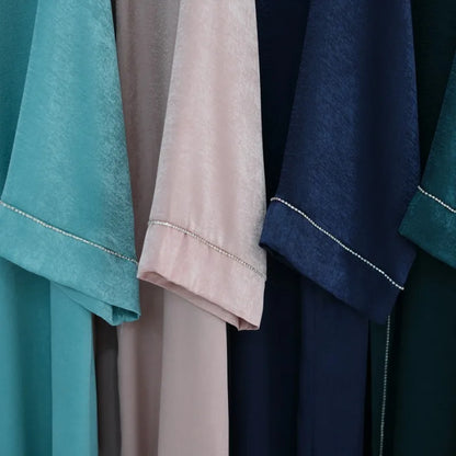 2024 Muslim Modest Cardigan for Women Eid Arab Abaya Dubai Dress Islamic Daily Long Sleeve Clothing Turkey Solid Color Coat Robe