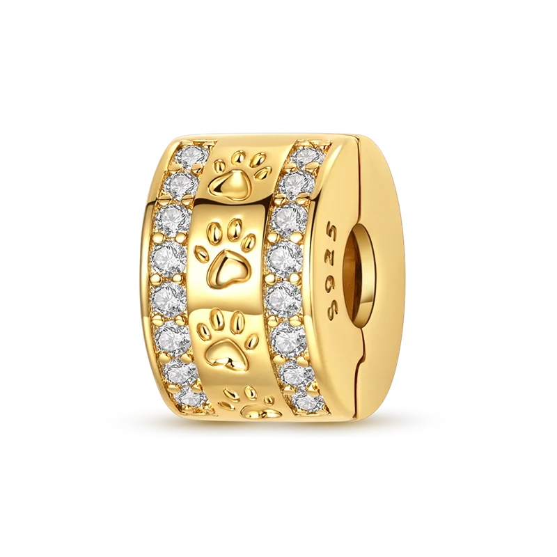 Gold Series DIY Charms Bead Original 925 Sterling Silver Inlaid Zirconium Sun Leopard Pendants Fit Bracelet Jewelry Gift Marking