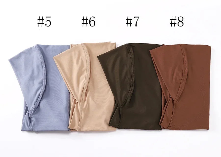 Soft Solid Modal Jersey Hijab Instant Hijab Scarf For Muslim Woman Hijabs Ladies Casual Wraps Islamic Headscarf Turban 68*68cm.