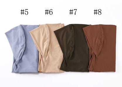 Soft Solid Modal Jersey Hijab Instant Hijab Scarf For Muslim Woman Hijabs Ladies Casual Wraps Islamic Headscarf Turban 68*68cm.