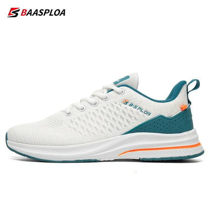 Baasploa Men's Running Shoes New Fashion Lightweight Mesh Breathable Walking Shoes Male Outdoor Casual Lace-Up Sports Shoes
