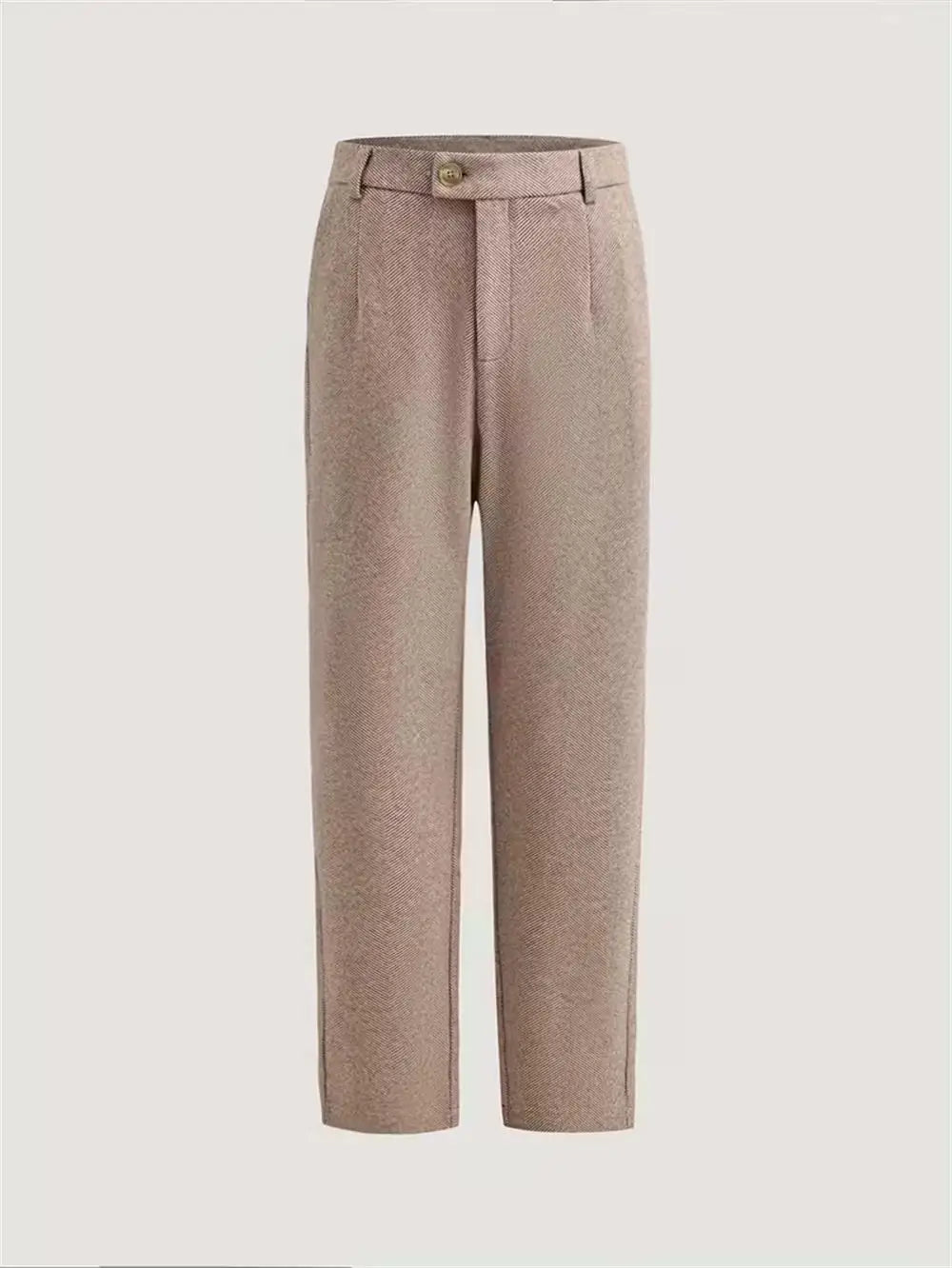 Herringbone Elegant Men's Formal Pants Premium Quality Men's Light Business Formal Pants High-Waisted Straight Leg Trousers.