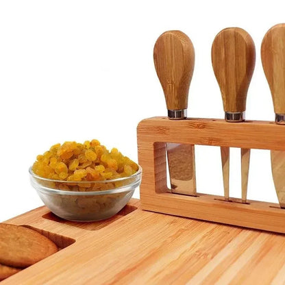 Bamboo Cheese Board Cheese Knife Cheese Slicer Fork Scoop Cut Kitchen Cooking Tools Bamboo Cutting Board Wood Cheeses Boards.