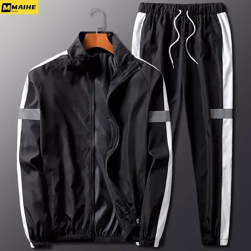 2Pcs Men Tracksuit Hoodie Tops Joggers Pants Tracksuit Set Male Running Jogging Sportswear Hooded Pants Mens Sweat Suit 2024.