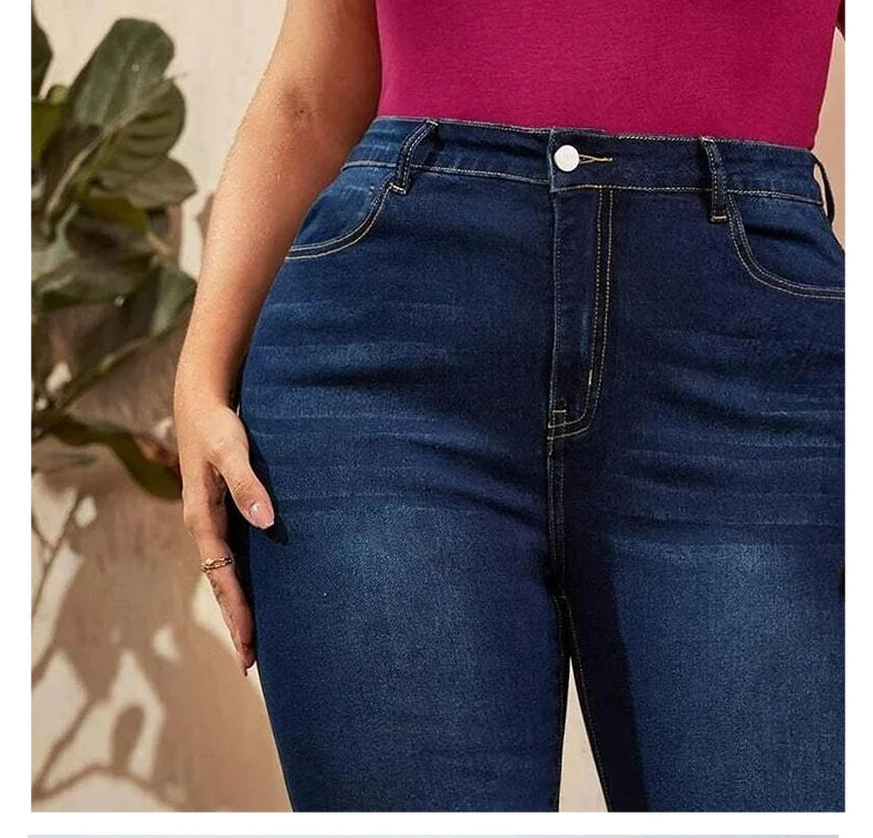 Plus Size Skinny Jeans for Women Full Length High Waist Women Jeans Stretchy Pencil Curve Women Jeans 200kgs Mom Jeans for Women.