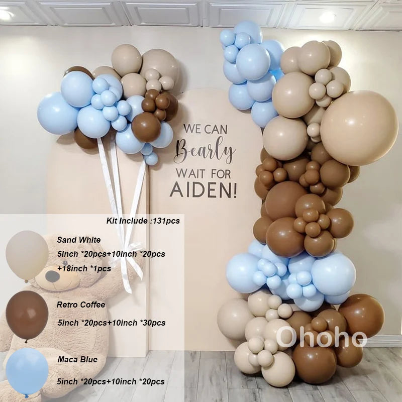 Kaffeebraun Beige Ballon Girlande Bogen Kit Oh Babyparty Dekoration Rustikale Hochzeit Kindergeburtstag Party Taufe Taufe