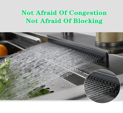 Wasserfall-Küchenspüle aus Edelstahl 304, Zughahn, Einzelschlitz, Hochdruckbecher, Waschmaschine, Café, Weinbar, Waschbecken