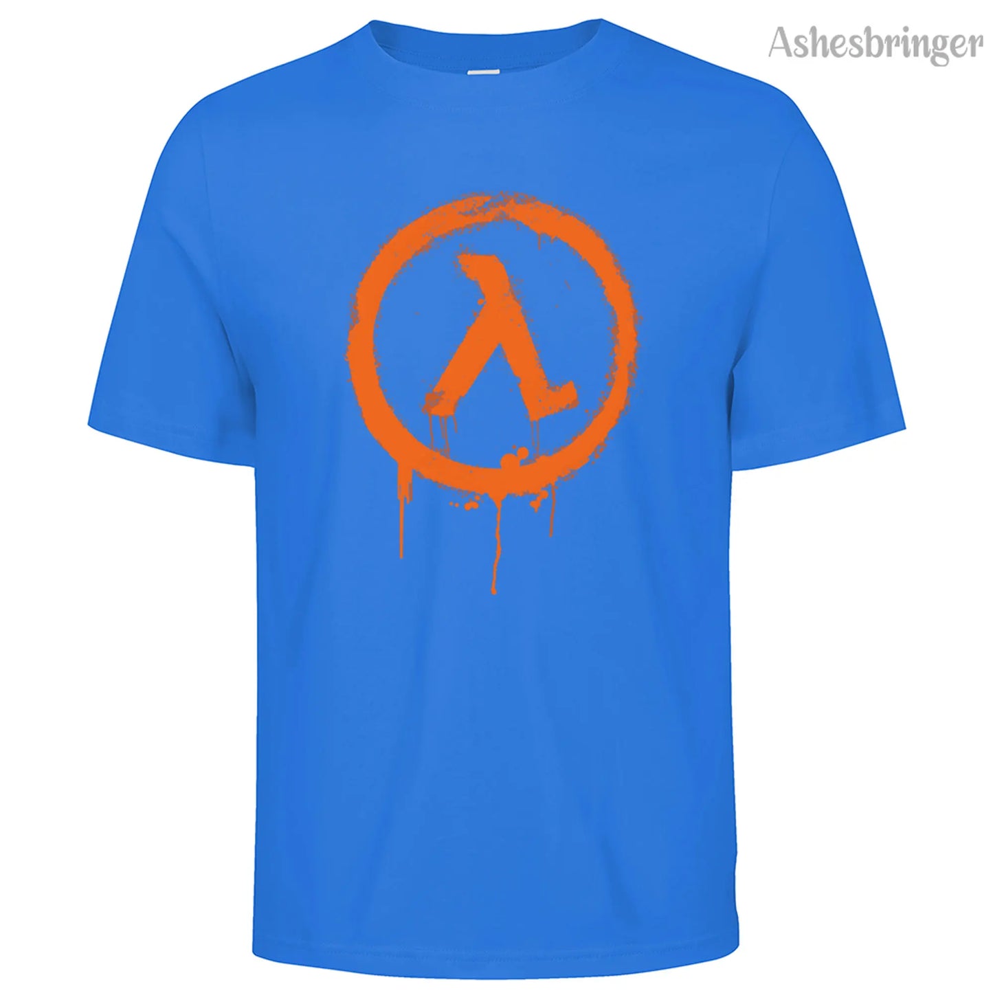 Men's Cotton Crew Neck Half Life Graphic Print T-Shirt Street Casual Style Tops For Men and Women.