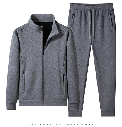 Plus Size 6XL 7XL Men's Sportswear Casual Cotton Tracksuits Men Sets Outwear Jacket+Sweatpant Joggers Running Winter Sports Suit.