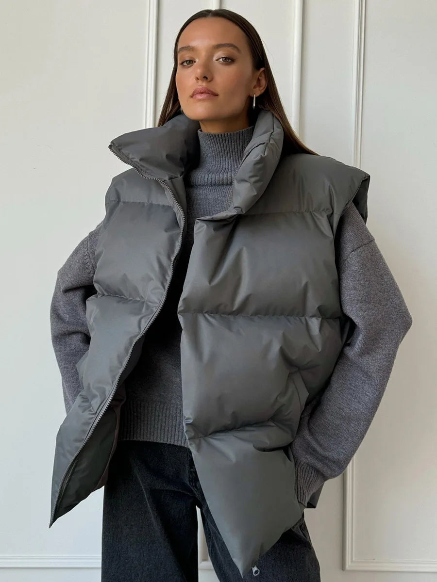 Talenza Damen-Weste aus Baumwolle, neu, ärmellos, sportlich, lässig, einfarbig, Winter, warme Weste, Jacke, Weste, Damen-Baumwolljacke