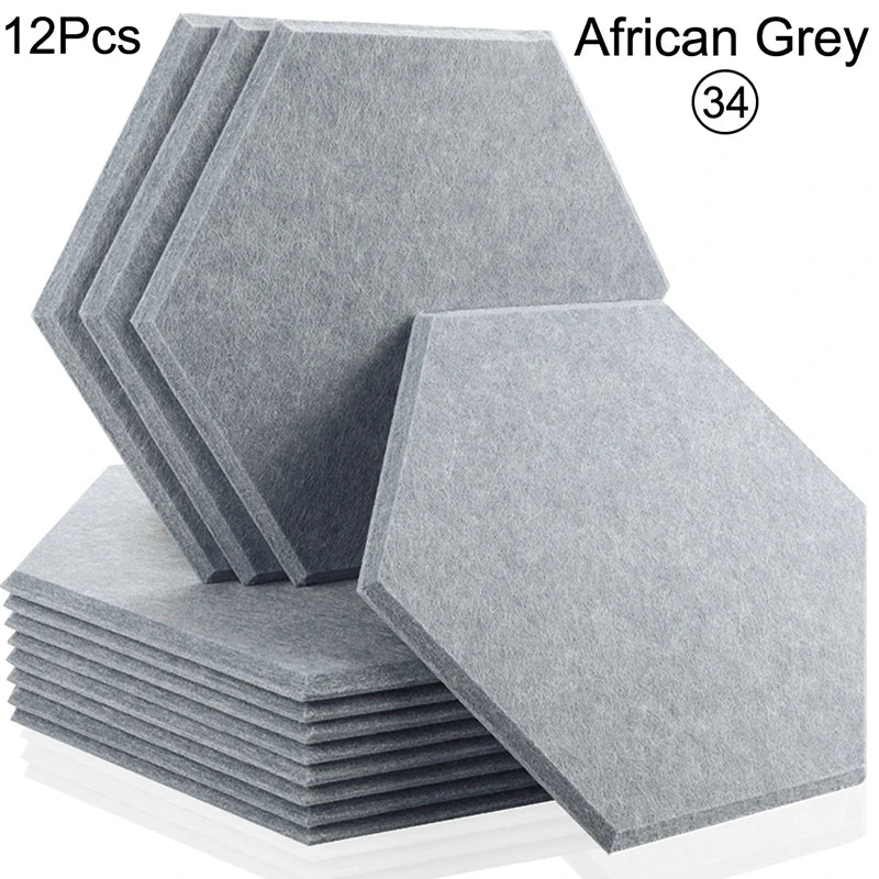 Hexagon 12 Pcs Sound Absorbing Panels Acoustic Wall Absorcion For Home Recording Studio Acoustic Insulator Door Sealing Strip