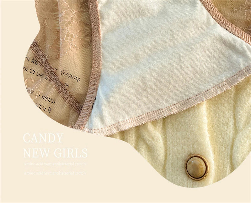 Sexy lingerie women Satin tangas lace ropa interior femenina sweet calzones para mujer plus size panties heart underwear women.