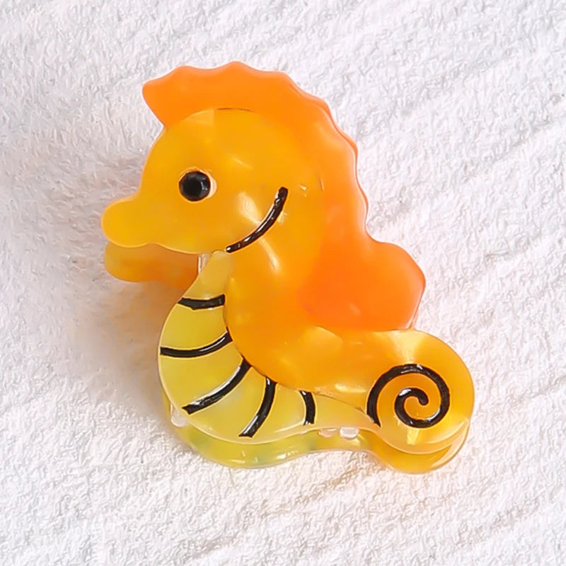 Acetate Ocean Animal Hair Clips for Women Non-Slip Summer Beach Accessories Crab Starfish Whale Multi-Pack Gifts.