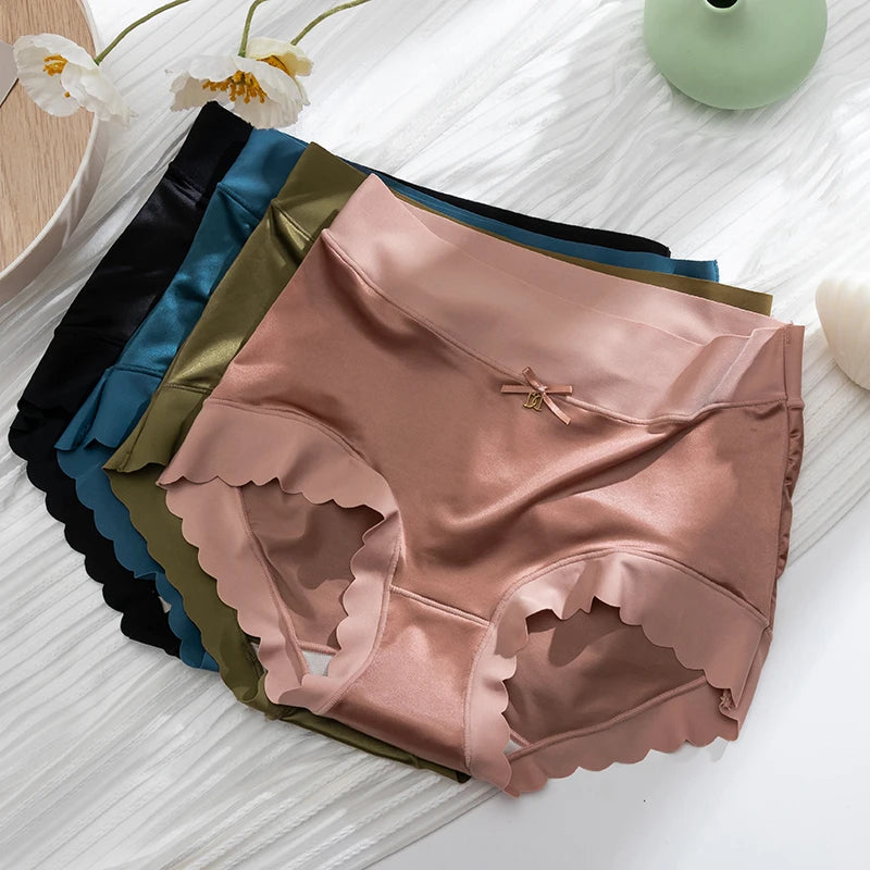 Silk Panties Nice Briefs Soft Underwear Women's Mid rise Elegance Girls Sexy Lingerie.