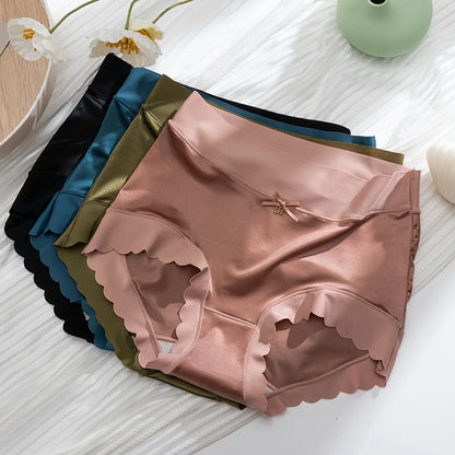 Silk Panties Nice Briefs Soft Underwear Women's Mid rise Elegance Girls Sexy Lingerie.