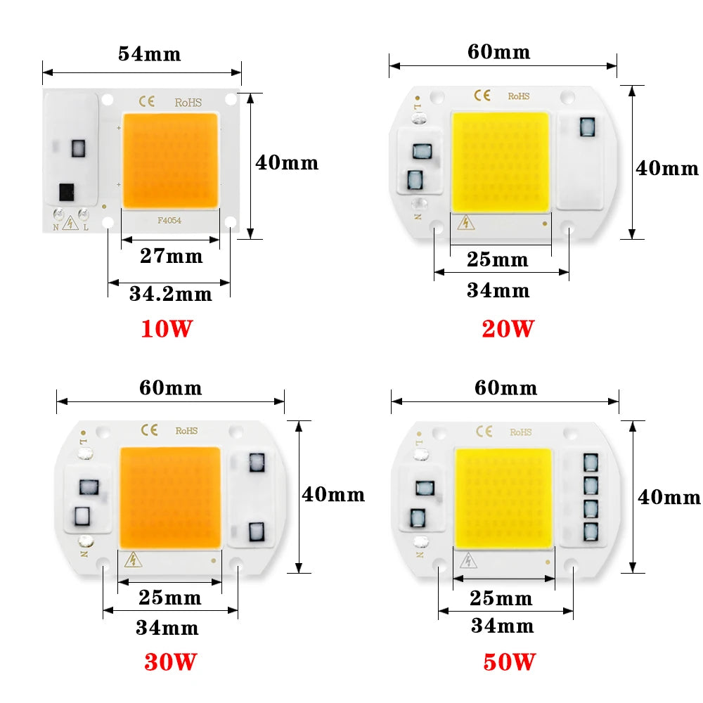 COB Chip LED Lampe 220V 10W 20W 30W 50W Smart IC Keine Notwendigkeit Fahrer Lampada LED Birne Lampe Für Flutlicht Scheinwerfer Diy Beleuchtung.