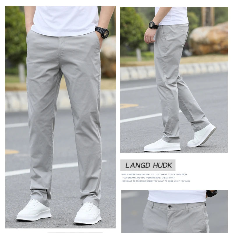 Men's High-Quality Chinos -Cotton Casual Trousers - Breathable Straight Pants (Sizes w28-w40).