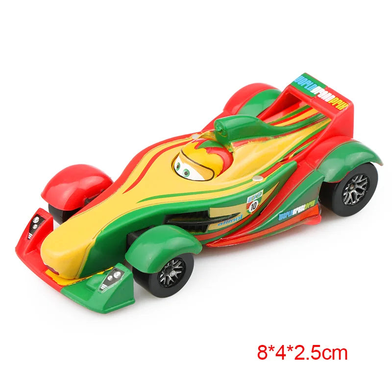 Disney Pixar Cars 2 3 Lightning McQueen Race Div Fritter Miss Tractor Frank 1:55 Diecast Metal Alloy Model Car For Kid Xmas Gift