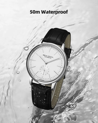 Seagull New Business Watch Men's Mechanical Wristwatches 50m Waterproof Leather Valentine Male Watches relogio masculino 6075.