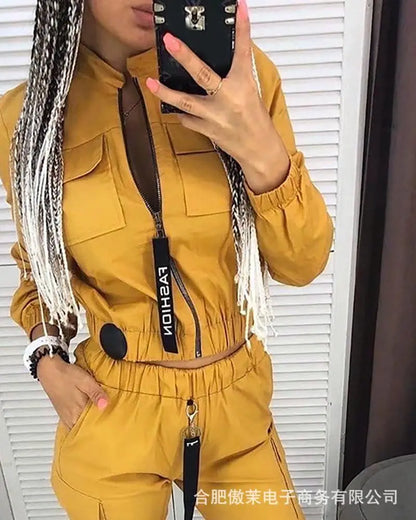 Long Sleeve Zipper Tops Two Pieces Tracksuit Sets Women Joggers Pants Streetwear Track Suit Casual Sport Joggers 2022 New.