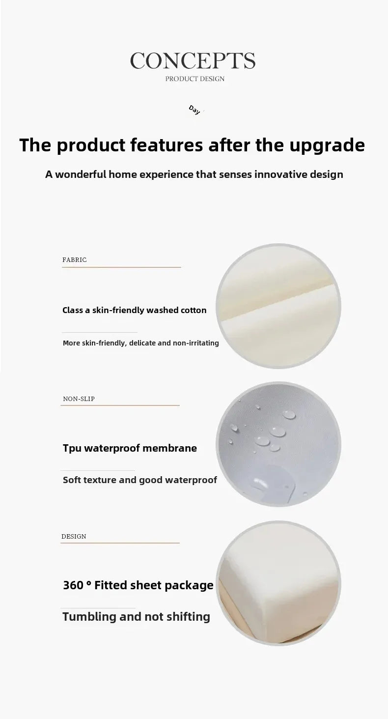 Waterproof bedsheet, bedspread, single piece urine proof and breathable mattress, dustproof cover, mat without pillowcase.