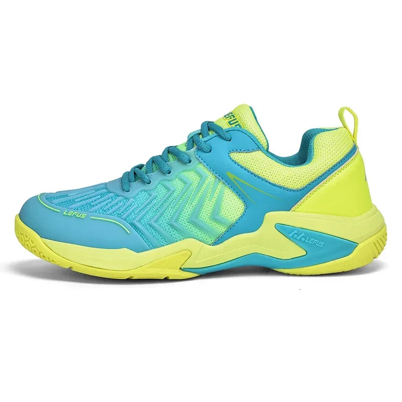 High-quality Badminton Trainers for Men and Women Blue Athletic Shoes with Anti-Slip Sole for Indoor and Outdoor Sports.