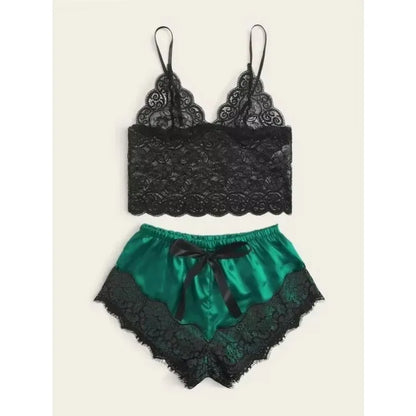 Weibliche Pyjama Sets Spaghetti Strap Top und Shorts Pyjamas Sexy Dessous Seide Satin Nachtwäsche Sommer Hause Tragen Frauen Schlaf Tuch.