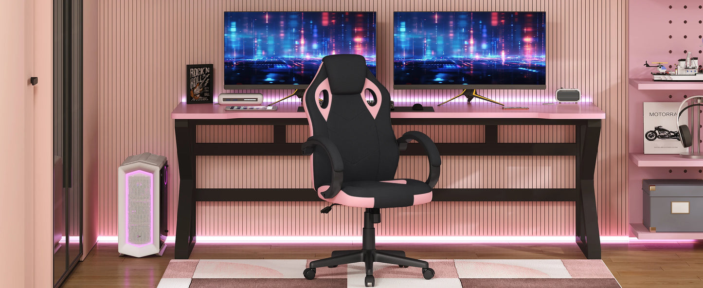 Ergonomisches Design, Gaming-Stuhl, Gamer-Sessel, Büro-Computerstuhl, Neigungsmechanismus, höhenverstellbar, 360° °   Drehbare hohe Rückenlehne