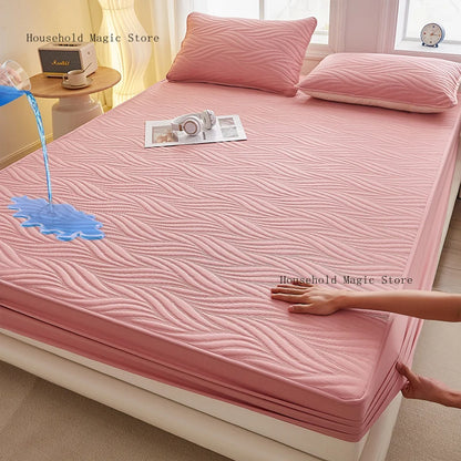 Waterproof Thicken Mattress Cover Quilted Cotton Mat Bed Covers Pad Skin-friendly Fitted Sheet Mattress Protector 100/150/180.