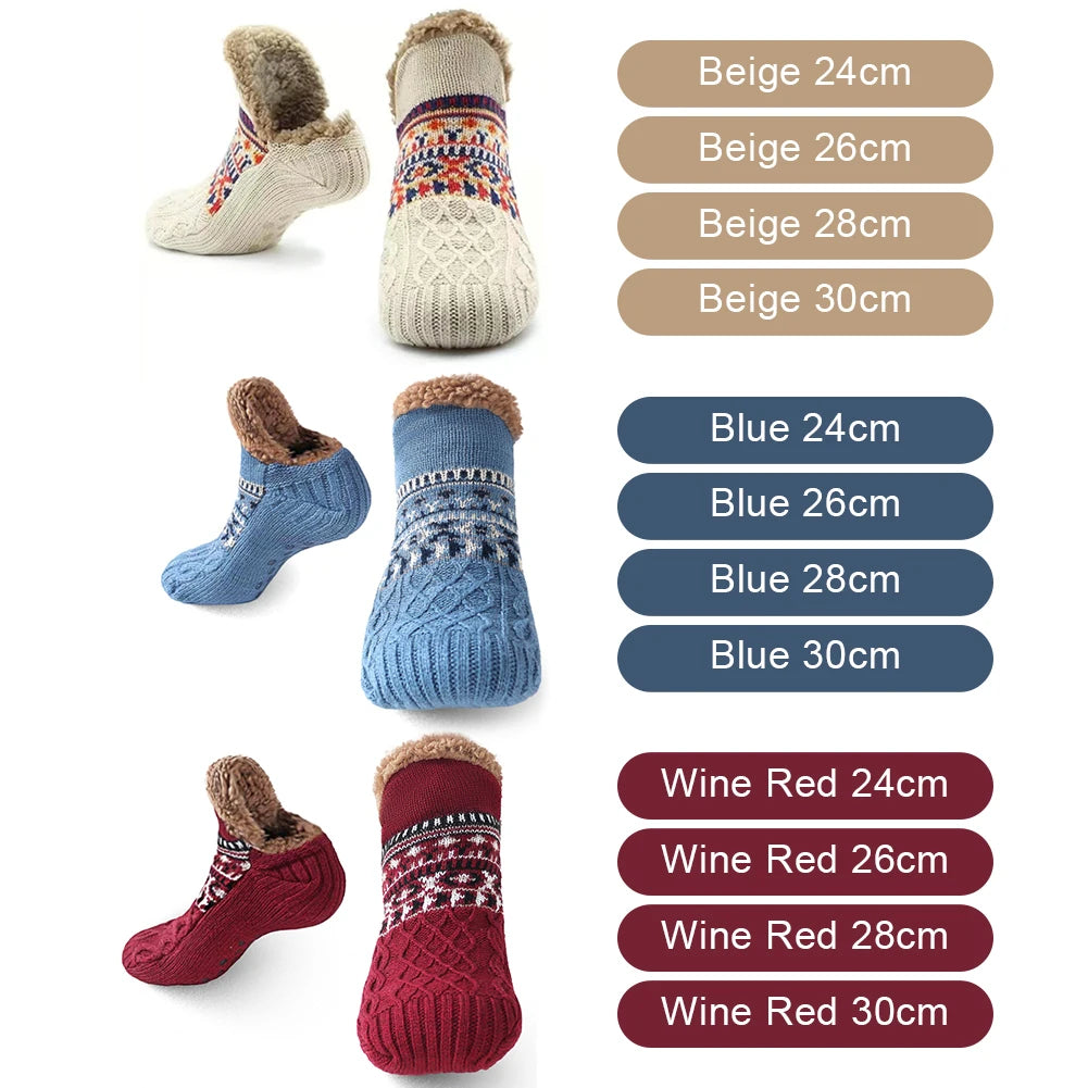 Winter Women Warm Men’s Socks Thickened Thermal Ski Non-slip Soccer Stockings Indoor Home Floor Slippers Sock for Christmas.