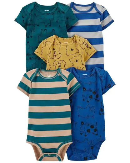 5 teile/satz Baumwolle Weiche Bequeme Baby Bodys Kurzarm Einteiliges für Neugeborene Sommer Bebe Kleidung Baby Dusche Geschenke