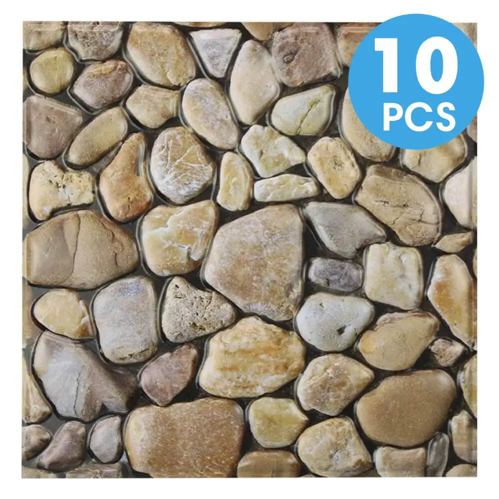 10/20Pcs, PVC 3D Faux Stone Wall Panels, Decorative Wall Decoration, Self-adhesive Panels, Easy to Install, 30cm x 30cm