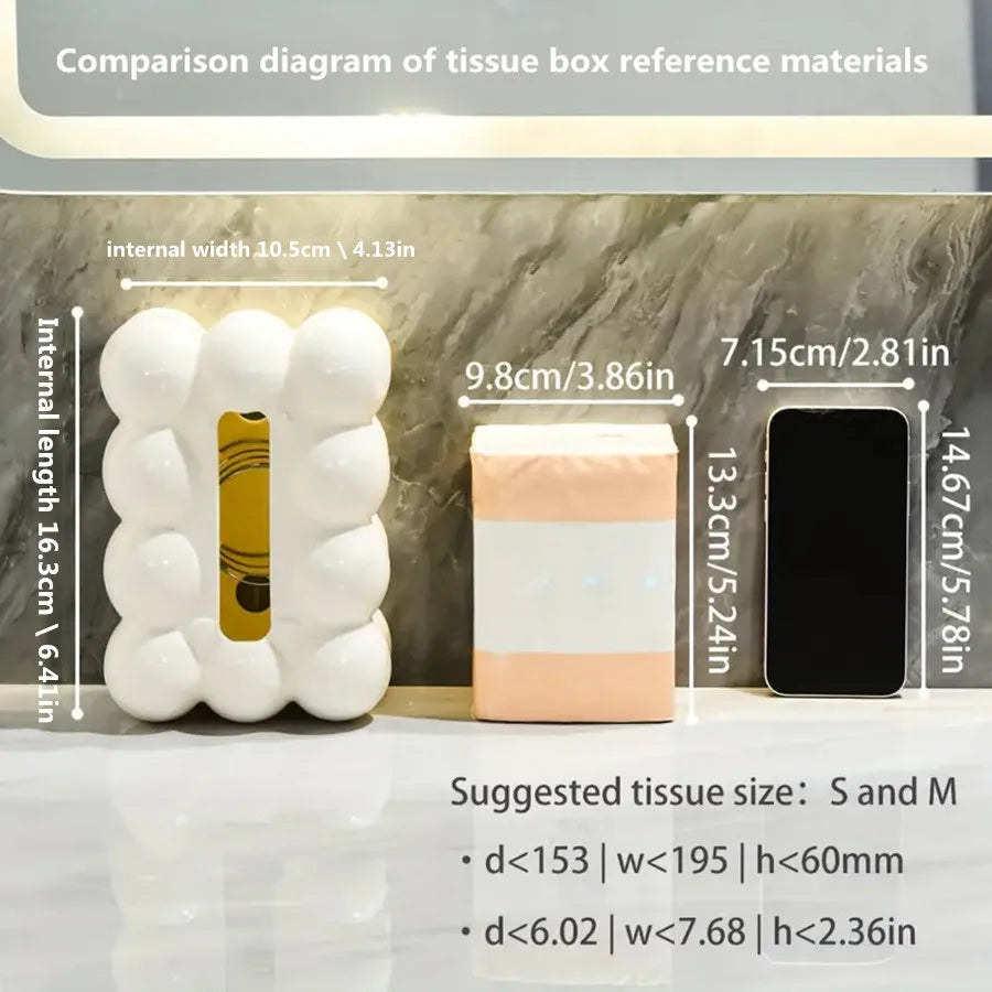 Bubble Tissue Box Cotton Candy Paper Drawer Box Restaurant Paper Drawer Box Bathroom Facial Paper Storage Box Tissue Cover.