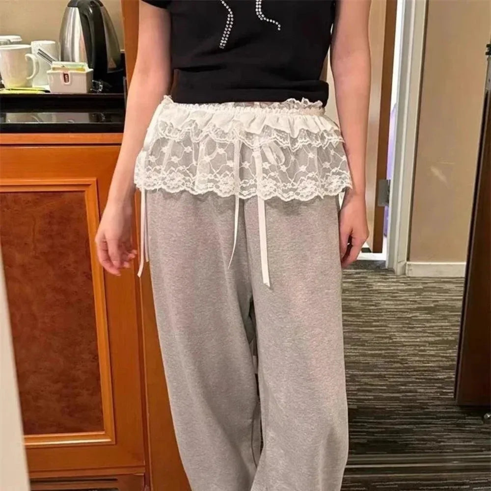 2025 Spring Summer Women Y2K Korean Lace Mini Layered Skirt Streetwear Lace Up Ruffles Harajuku High Waist Pleated Ladies Skirts.