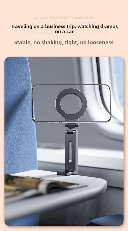 Universal Magnetic Phone Holder Travel Essentials Multi-axis Rotation Hands-Free Airplane Phone Mount Desktop Clip for Phone.