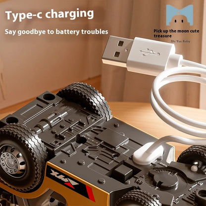 2.4G Tabletop RC Forklift Engineering Vehicle 1/64 Mini Remote Control Alloy Forklift Desktop Toys Model Gift for Boys.