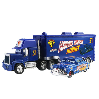 Disney Pixar Cars 2 3 Lightning McQueen Mack Uncle Jackson Storm Car Truck 1:55 Diecast Vehicle Metal Toys Gift for Children