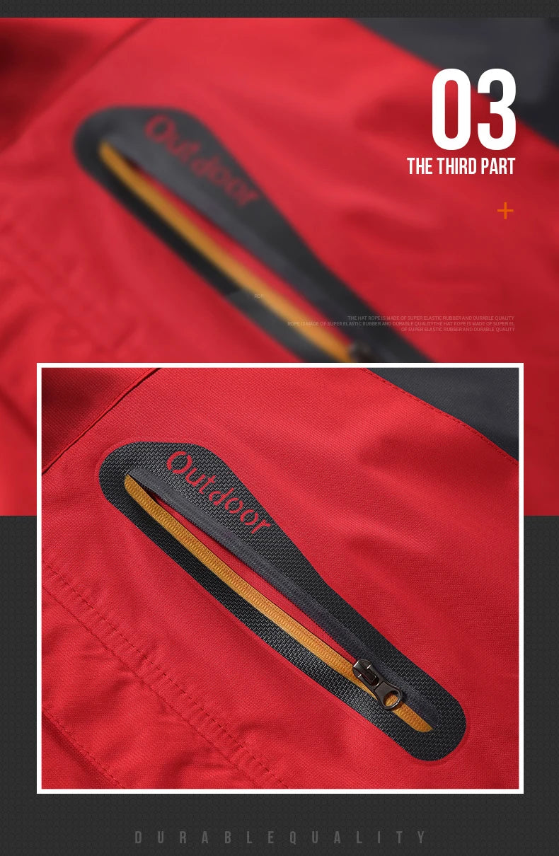 Warm Jacket Men's Plus Size L-9XL Winter Plus Velvet Thickened Cold-proof Outdoor Red Black Blue Hooded Mountaineering Suit.