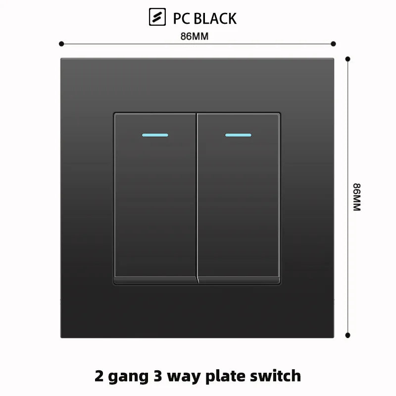 Schwarze UK 13A Wandsteckdose mit USB Typ C 18W Schnelllade-Steckdose, Wandsteckdose mit USB-Ladegerät, Schalter mit Steckdose.