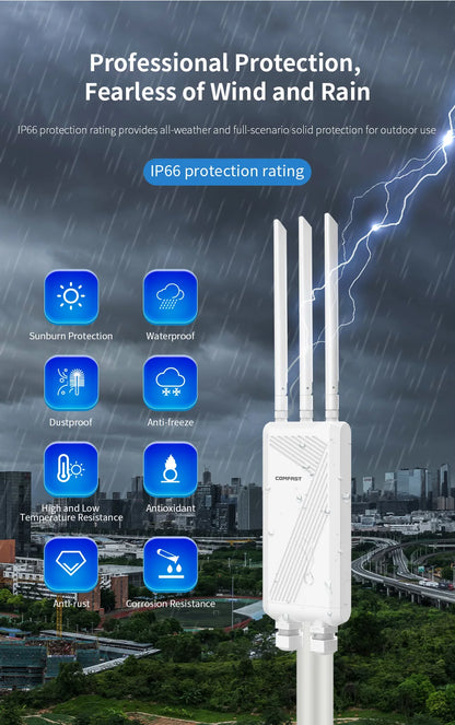 COMFAST BE3600 WIFI7 Outdoor AP Router 2.4G/5.8G Dual Dand Long Range signal Extender Amplifie wireless WiFi Repeater waterproof.