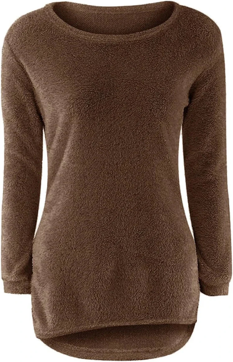 Frauen warmen Pullover einfarbig o Hals lose Baumwolle gestrickt Pullover langen Pullover lässig übergroße Bluse Damen Hipster Kleidung.