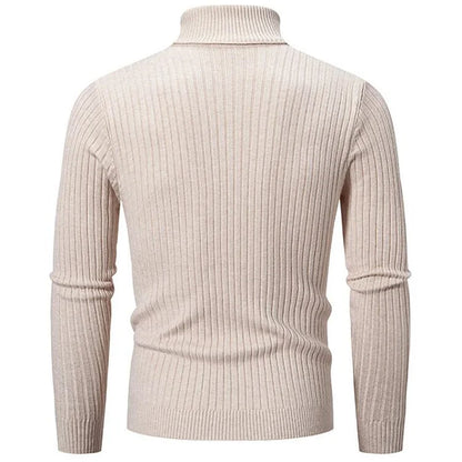 2025 New Men Solid Colour Turtleneck Sweater Black / White / Royal Blue Fashion Simple Male Casual Pullover Tops