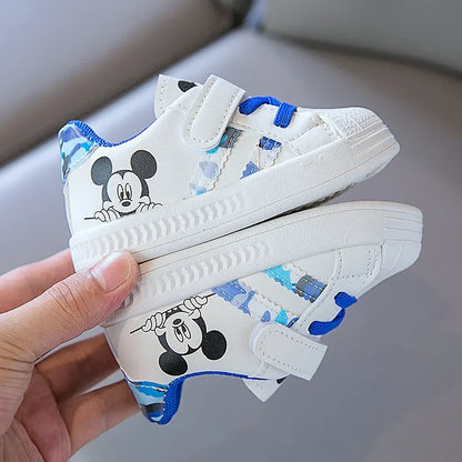 Disney White Casual Shoes For Baby Boy Girl Brand Children Sneaker Mickey Mouse Kids Sports Shoes Toddler Walking Shoes Size 25.