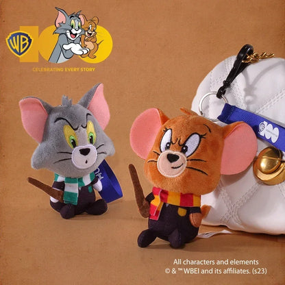 Exclusive Warner 100th Anniversary Tom and Jerry Plush Doll in Harry Potter Costume, Cute Small Keychain Stuffed Animal Gift.
