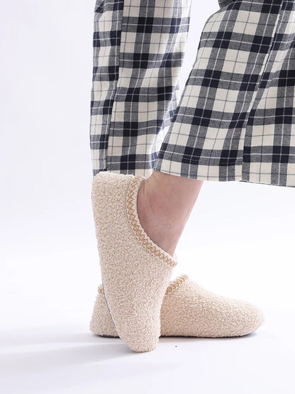 Litfun Soft Women Slippers Winter Warm Fashion Casual Slippers Outdoor Wear-resistant Rubber Sole Shoes Indoor Flat Women Shoes.