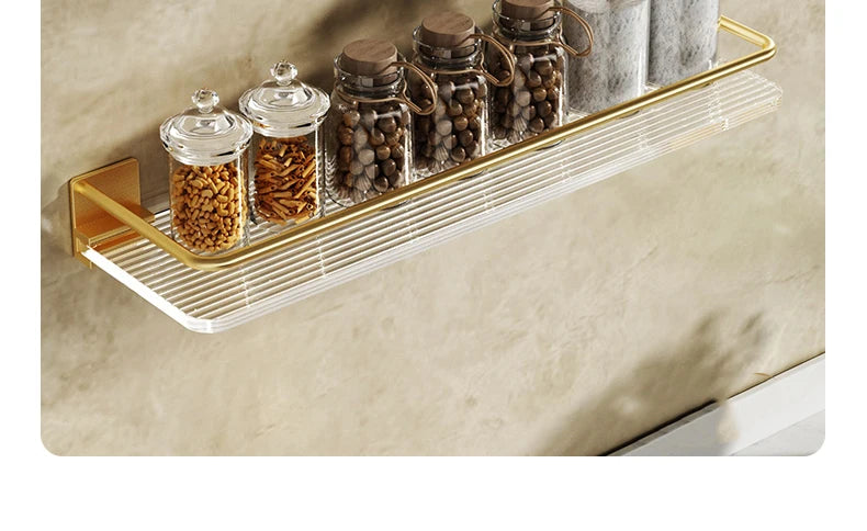 Punch-freies Luxus Badezimmer Regal Regale Wand Shampoo Kosmetische Lagerung Rack Für Küche Halter Platz Acryl Organizer