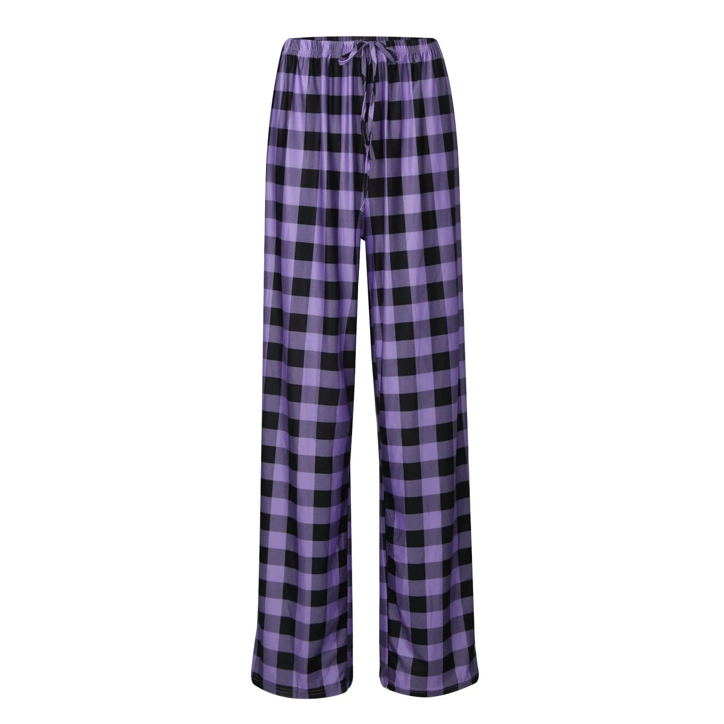 Frauen Weihnachten Pyjama Hosen Herbst Winter Plaid Gedruckt Hosen Mode Lässig Breite Bein Hosen Kleidung Streetwear.